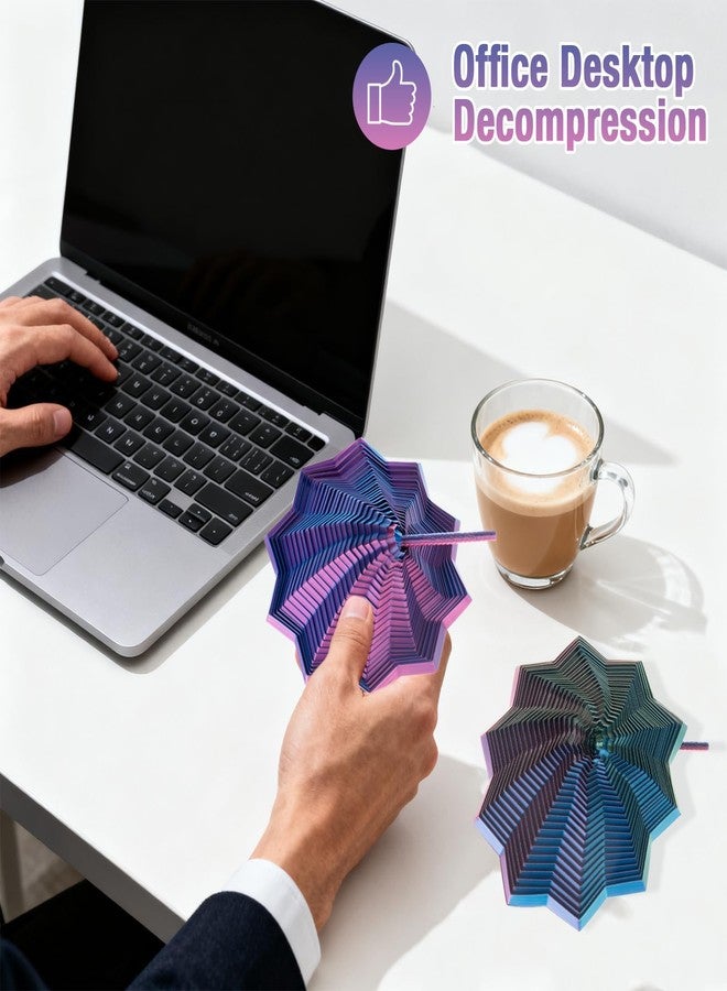 BharatBazaar Fidget Toy, 3D Printed Hexagon Silk Stress Relief Toys for Adults Blue Purple Design, Fidget Toy with Smooth Gliding Motion, Anxiety Relief Gadgets, Medium Size - Image 5